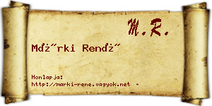 Márki René névjegykártya